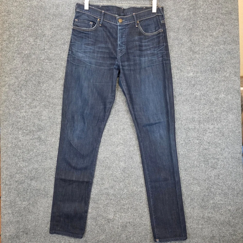 True Religion Jeans Mens 34 Blue Straight Leg Button Fly Made in USA